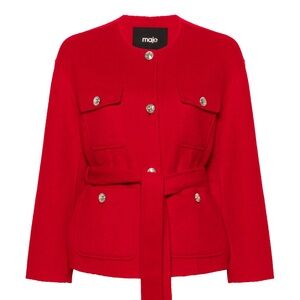 Maje Red Belted Blazer